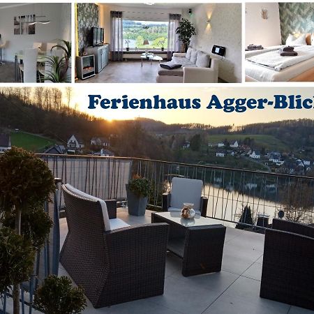 Seeblick-Ferienwohnung Im "Ferienhaus Agger-Blick" Mit Traumhafter Sonnen-Terrasse, Sauna, E-Kamin & Kajak Gummersbach Exterior photo